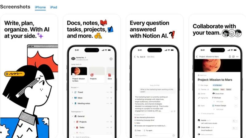 اپلیکیشن Notion برای برنامه ریزی درسی